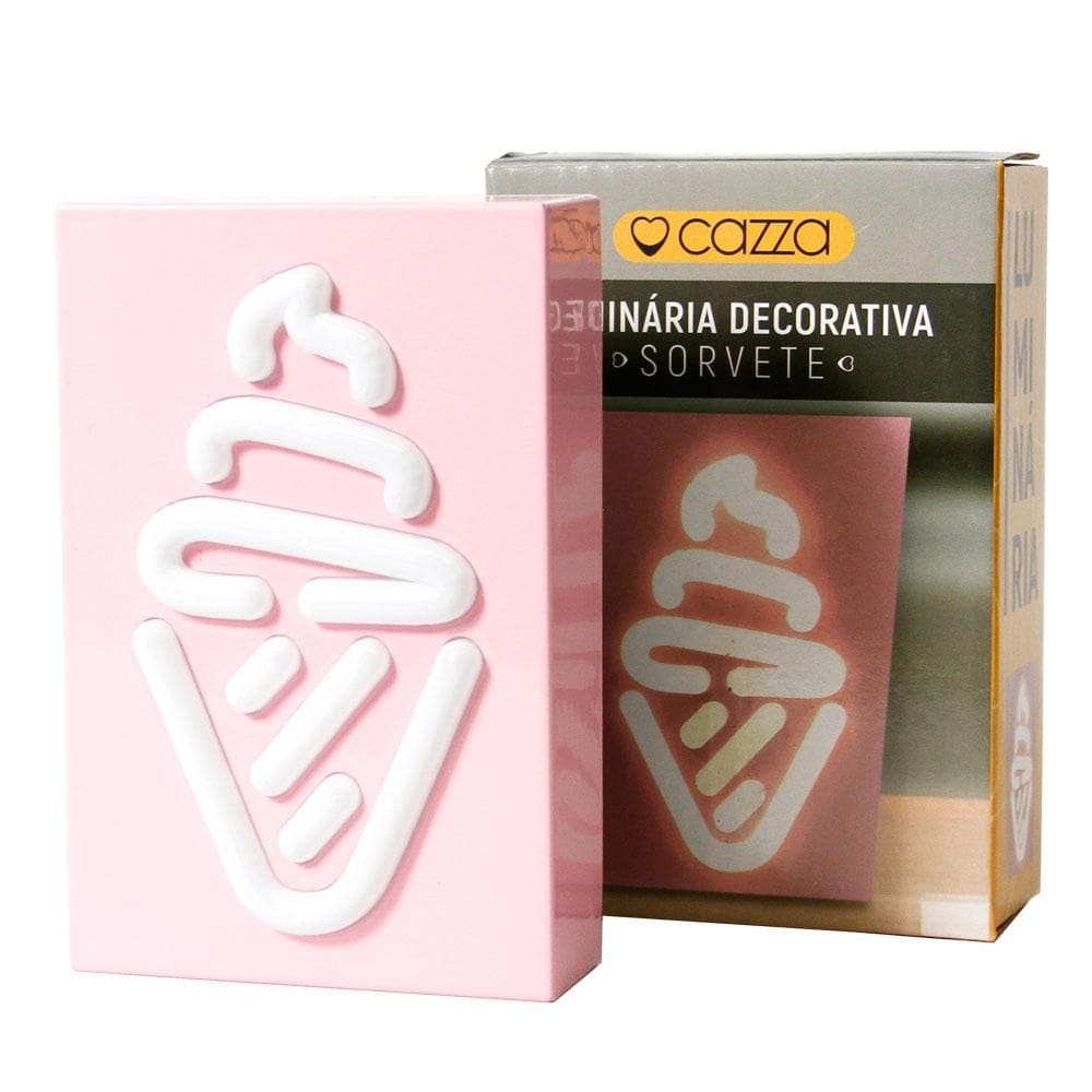 Luminária Quadrinho Led Sorvete Cazza Rosa