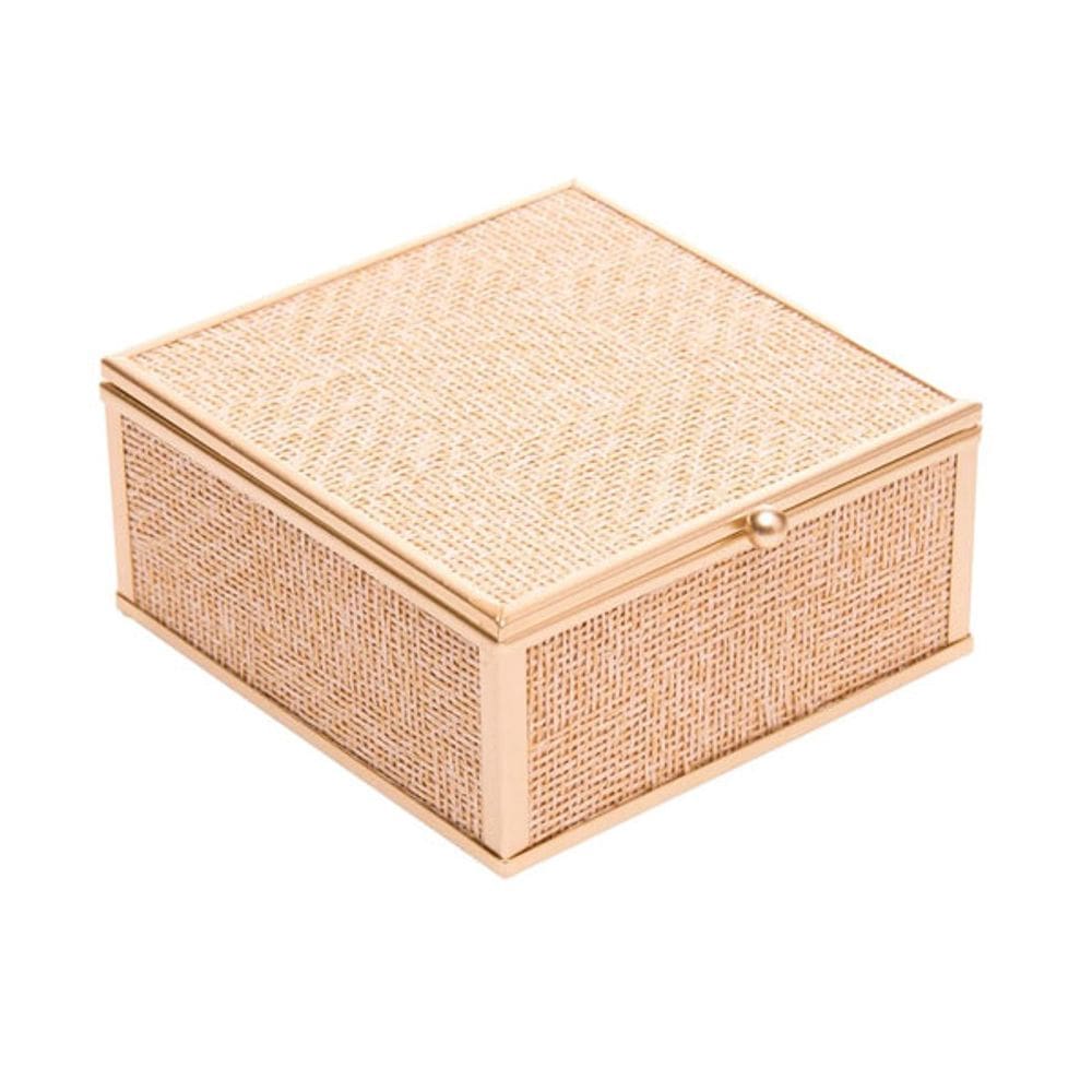 Porta-Jóias Toscana 10cm x 11cm x 5,5cm Dourado Metal