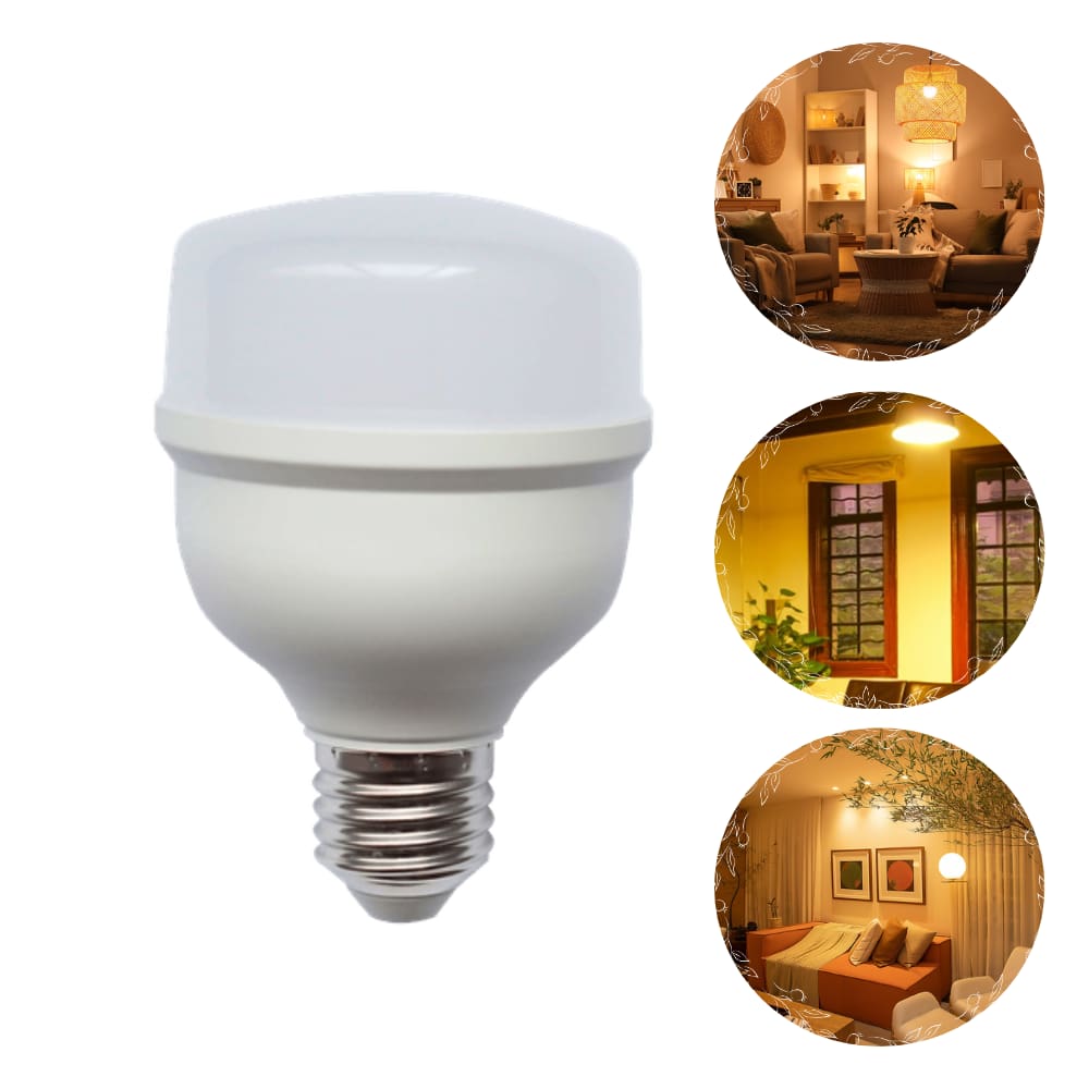 Lâmpada LED Globe 30W Alta Potência 3000K Branco Quente E27 Bivolt Kian – Luz Amarela