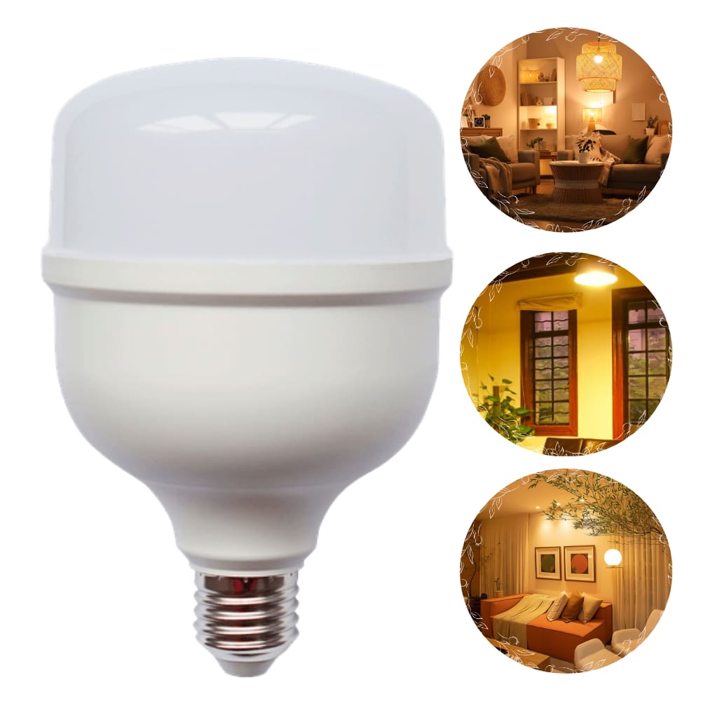 Lâmpada LED Globe 50W Alta Potência 3000K Branco Quente E27 Bivolt Kian – Luz Amarela