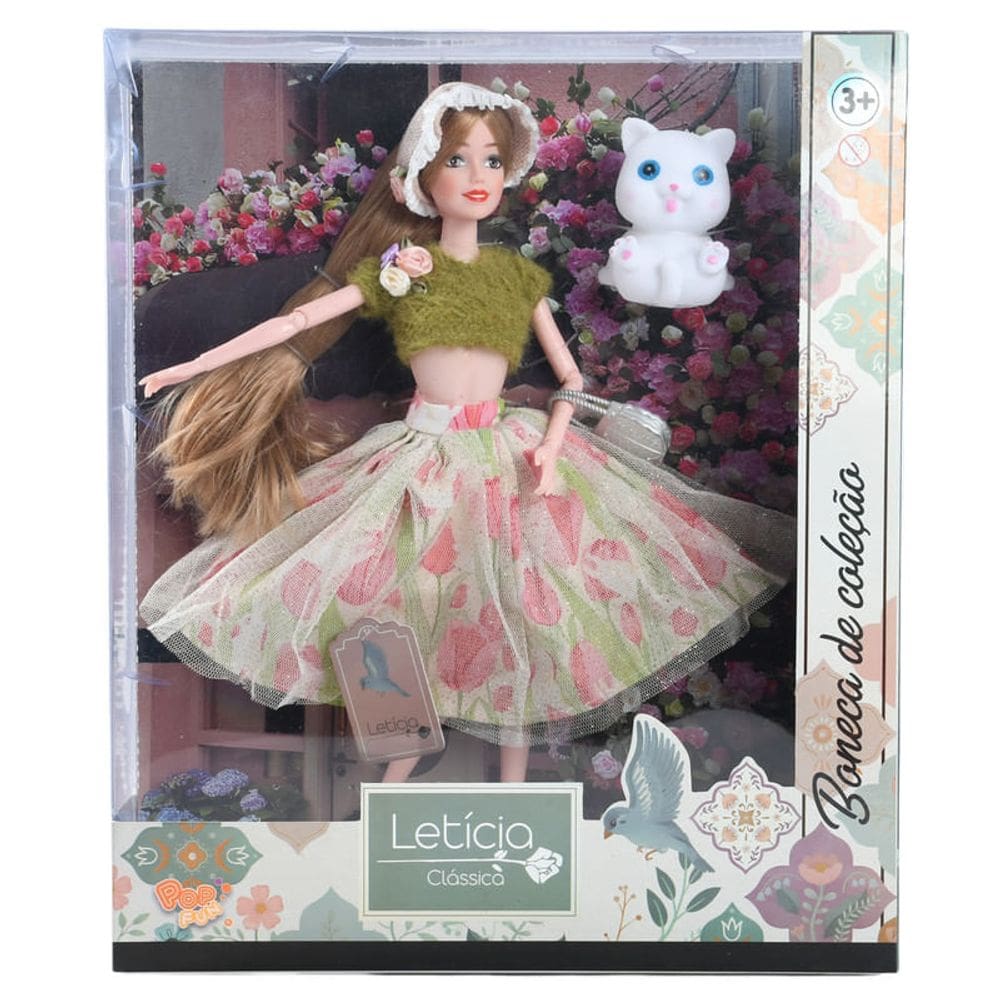 Boneca Leticia Classica - Boneca de Colecao - Vestido verde TERRACO