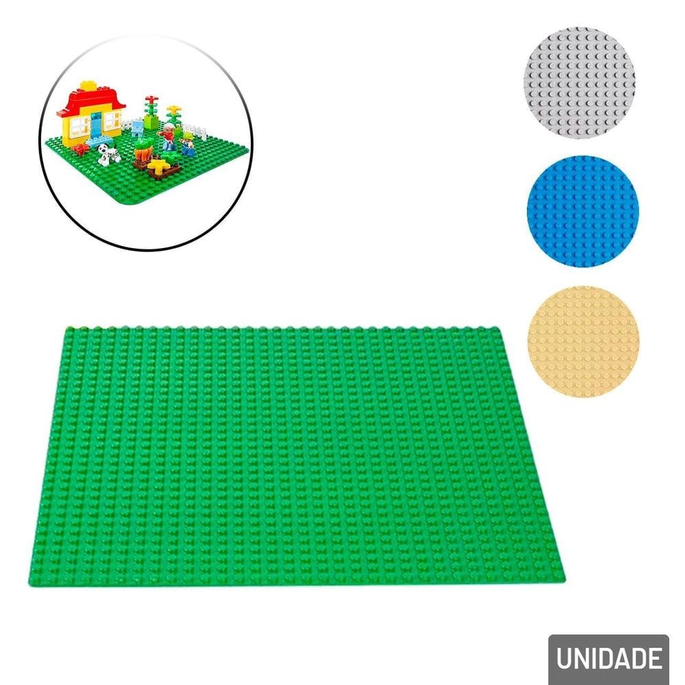 Base Para Bloco de Montar 25,5cm Color - Tudo em Caixa