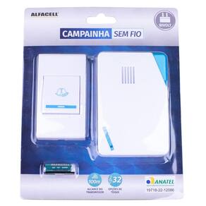 Campainha sem Fio 32 Toques AL09032 Alfacell Bivolt