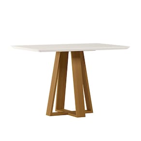 Mesa Jantar Retangular 120 x 90 Com Vidro 3mm Lectus Sem Cadeiras Ype - Off White - New Ceval