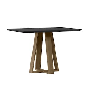 Mesa Jantar Retangular 120 x 90 Com Vidro 3mm Lectus Sem Cadeiras Amendoa - Off White - New Ceval