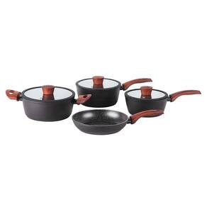 Conjunto de Panelas Brinox Antiaderente Ceramic Life 4 Peças Sirius com Indução Preto