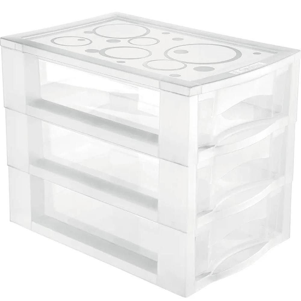 Mini Gaveteiro Para Organizar Transparente 3 Gavetas Maquiag