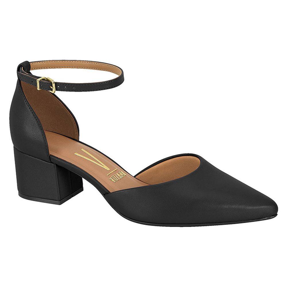 Vizzano Peep Toe Fechado Na Frente Sapato Peep Toe Salto Grosso