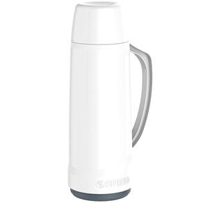 Garrafa Térmica 1L ampola de vidro Branca Cristal Soprano