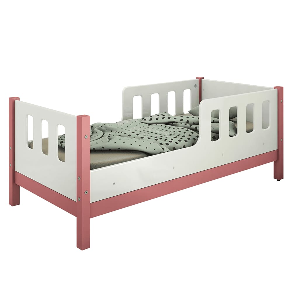 Cama Infantil Encanto 100% MDF com Grade de Proteção Lateral