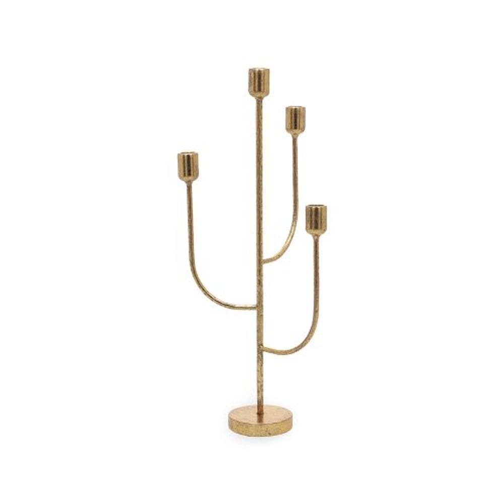 Castical Em Metal Decorativo 4 Velas 54,5Cm