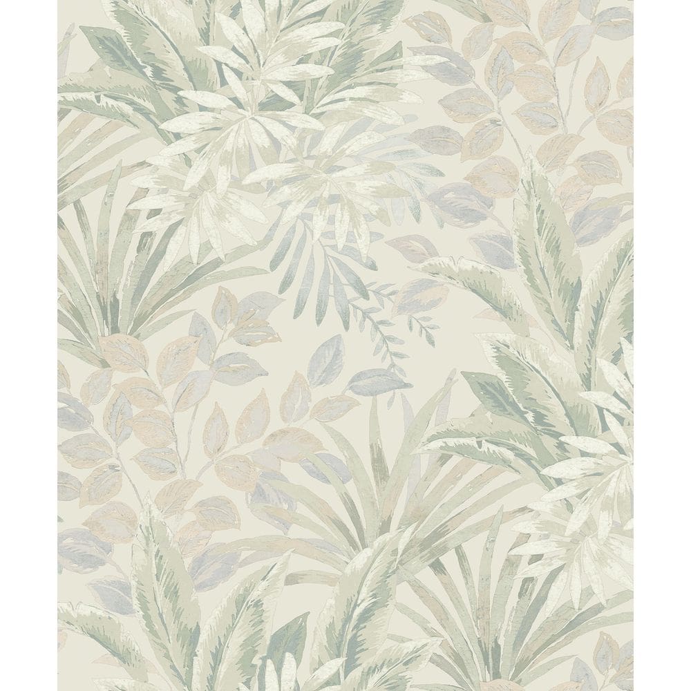 Papel de Parede Time Folhagem Verde e Lilas TJ3202