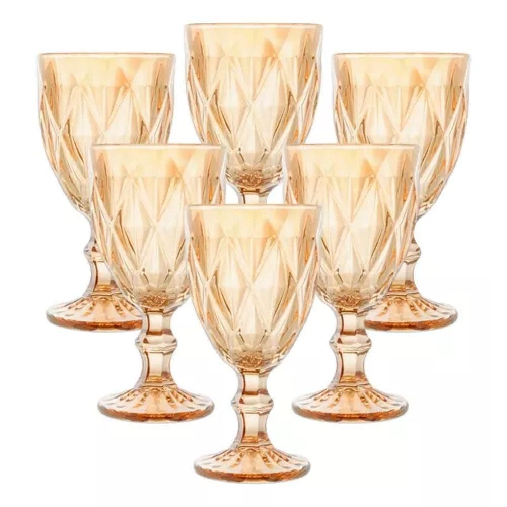 Jogo de Taças 6 peças Diamante Ambar 300ml 1350 - Class Home