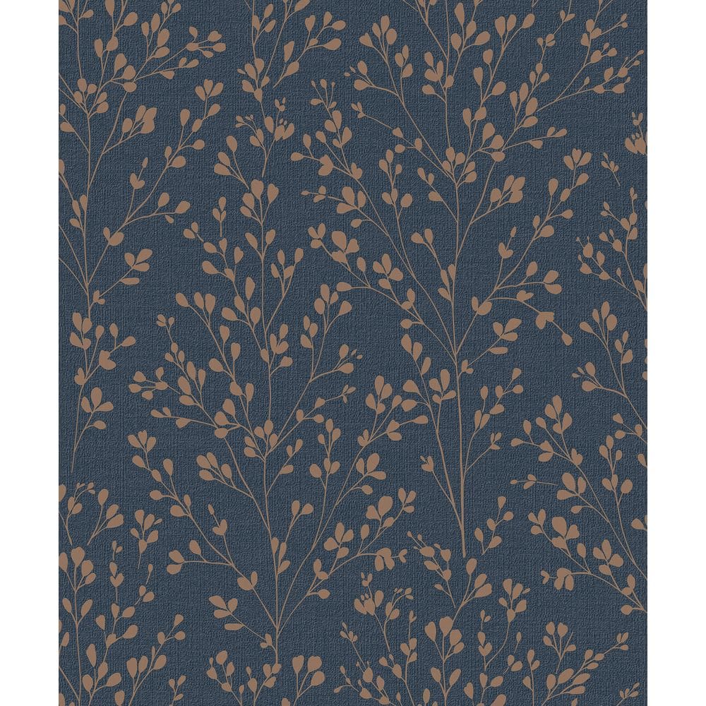 Papel de Parede Icon Folhagem Marrom Com Brilho A71404