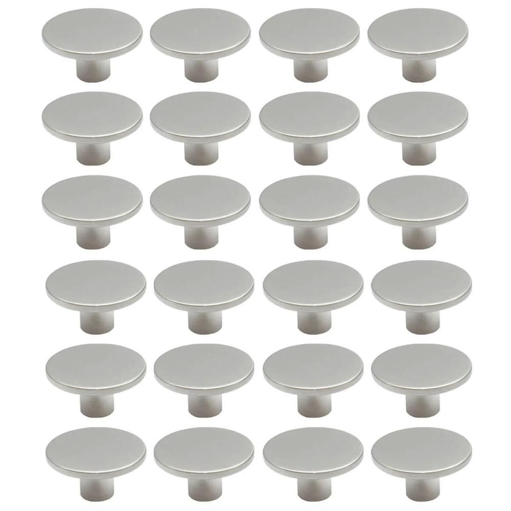 Kit 24 Puxadores 206 Naico Ponto Redondo Cromo Acetinado Móveis Armários Gavetas