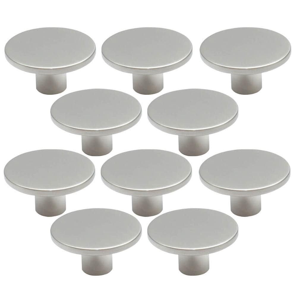 Kit 10 Puxadores 206 Naico Ponto Redondo Cromo Acetinado para Móvel Armários e Gavetas