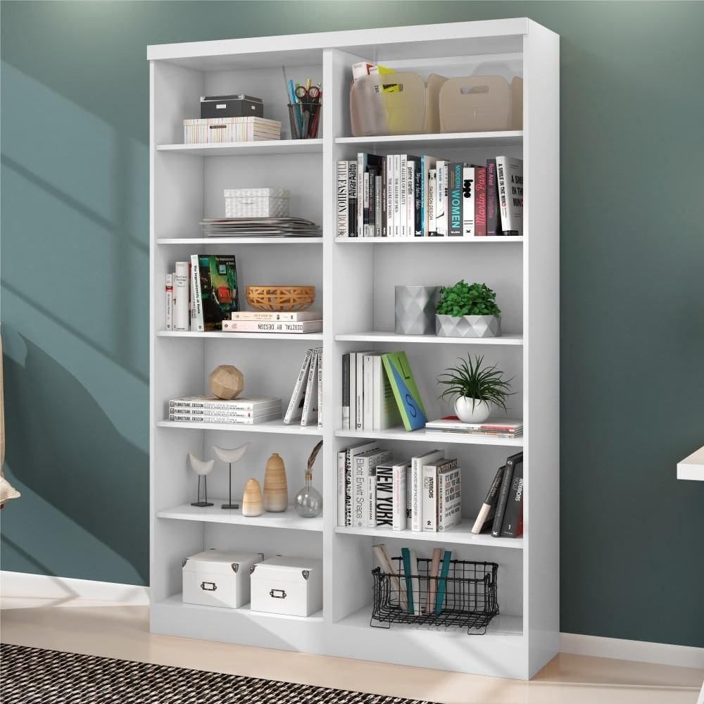 Livreiro Veneza com Prateleiras para Livros Branco (2 Unidades)
