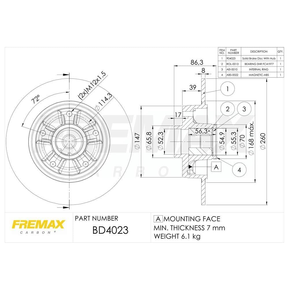 Disco De Freio Solido Traseiro Fremax / Fluence - BD4023KT