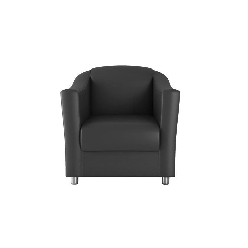 Poltrona Recepção Decorativa Bia Sintetico Preto Matrix