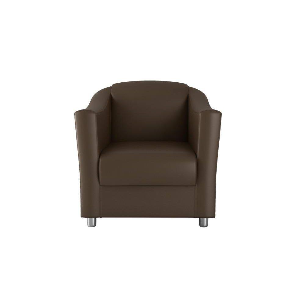 Poltrona Recepção Decorativa Bia Sintetico Marrom Matrix
