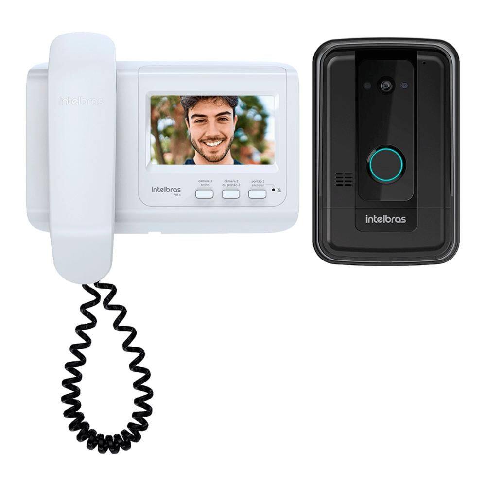 Kit Vídeo Porteiro Intelbras IVR 4 - Tela LCD 4,3 - Abre até 2 Fechaduras - 4520018