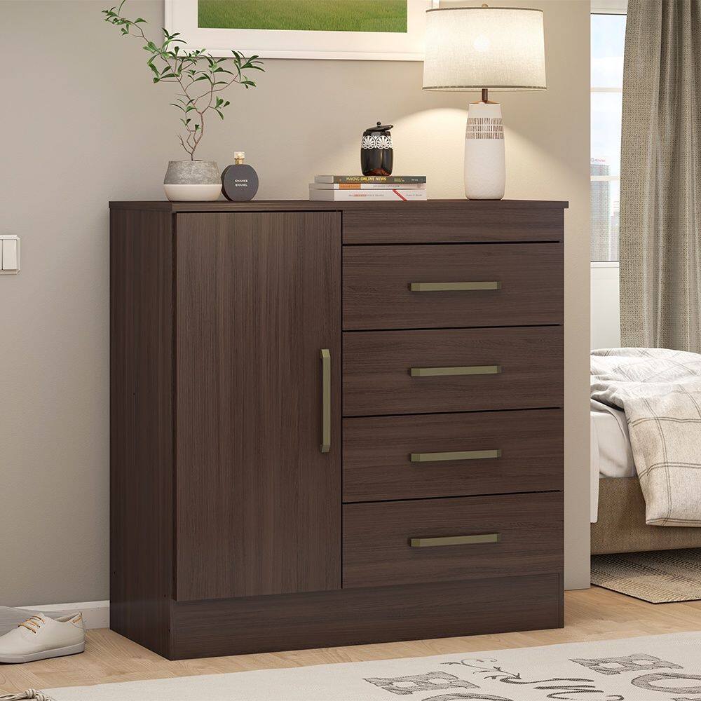 Cômoda com 4 Gavetas Montevidéu Café Touch Demóbile