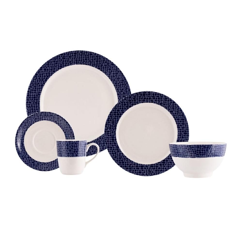Jogo de Jantar 40 Peças Mosaico Porcelana Real By Schmidt