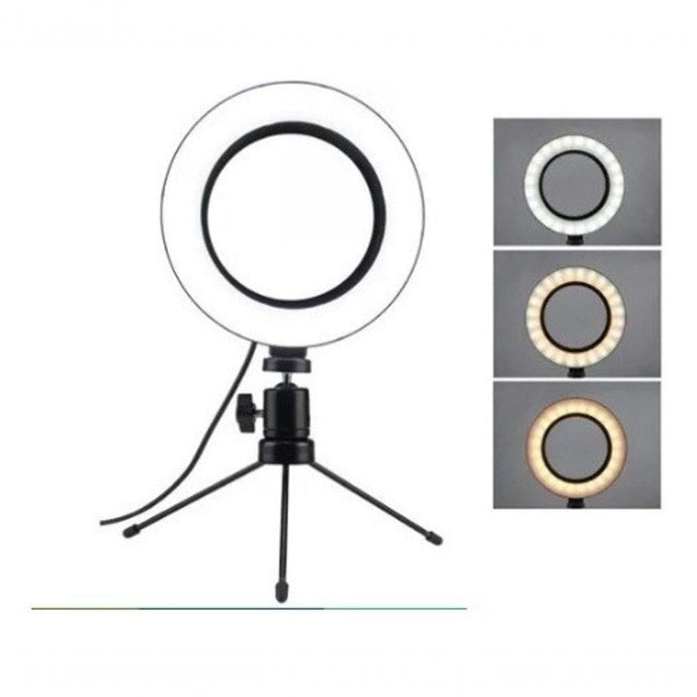 Iluminador Ring Light 6 Polegadas (16cm) Com Tripe E Suporte