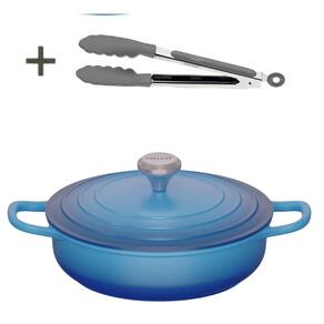 Panela Caçarola Azul Cerâmica 26cm 3,4litros 4mm Chef Florença