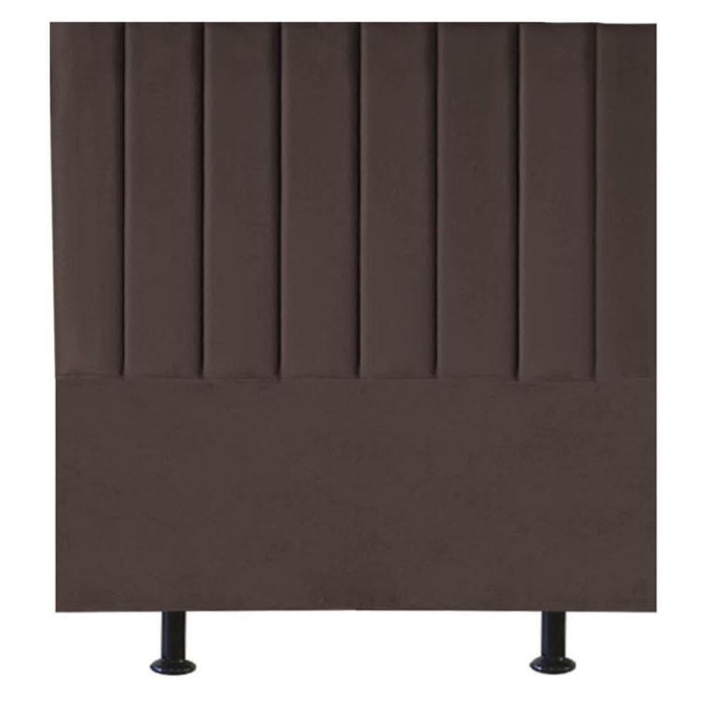 Cabeceira Estofada Cama Box Casal 140 Cm Maria Suede Marrom