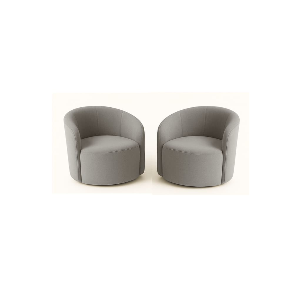 Kit 02 Poltronas Curva Orgânica Nature Gaia Suede Cinza - Montanaris Decor