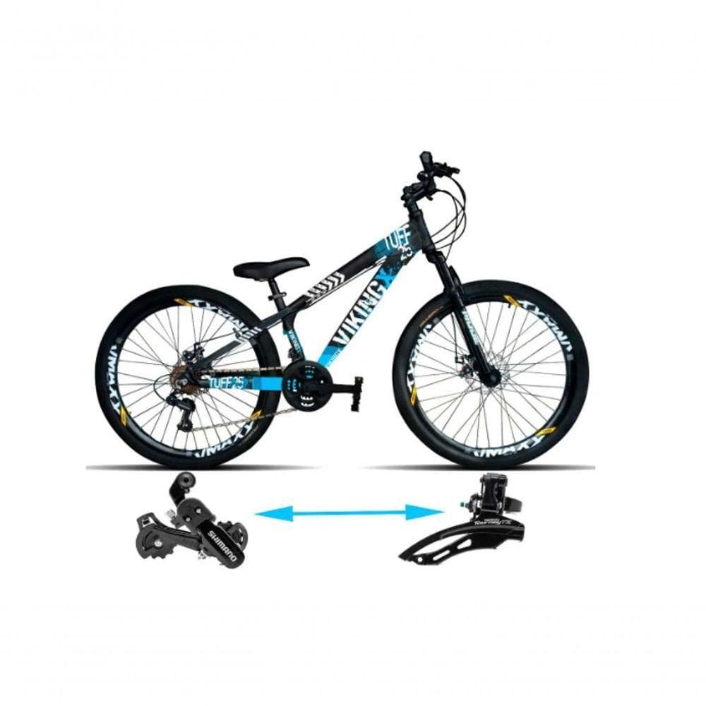 Bicicleta Vikingx Aro 26 Tuffx25/30 Vmaxx Freio A Disco 21v Preto Azul