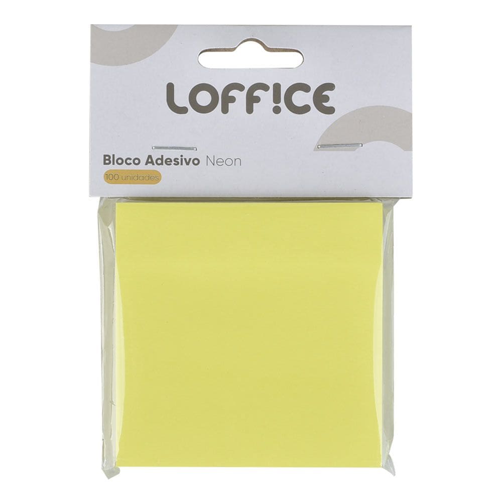 Bloco Adesivo 100 Folhas Neon Loffice Variado