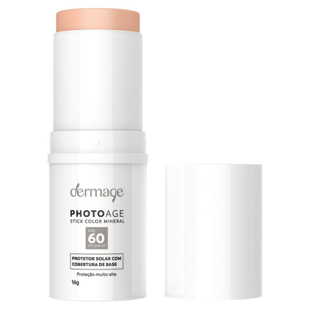Protetor Solar Dermage FPS60 Mineral Stick Color Claro 16g