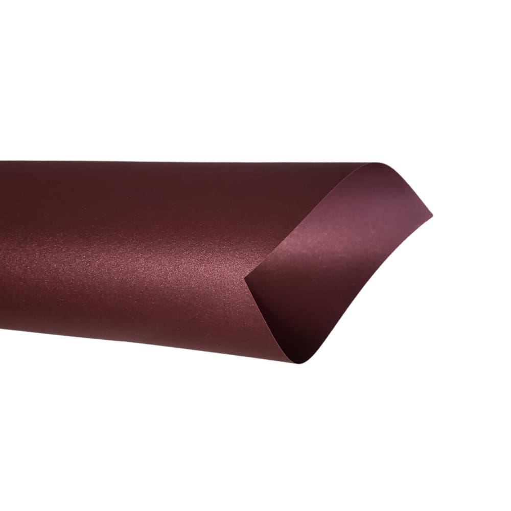 Papel Perolado 180g – Formato A4 - Malbec Bordô Frente e Verso - 10 folhas
