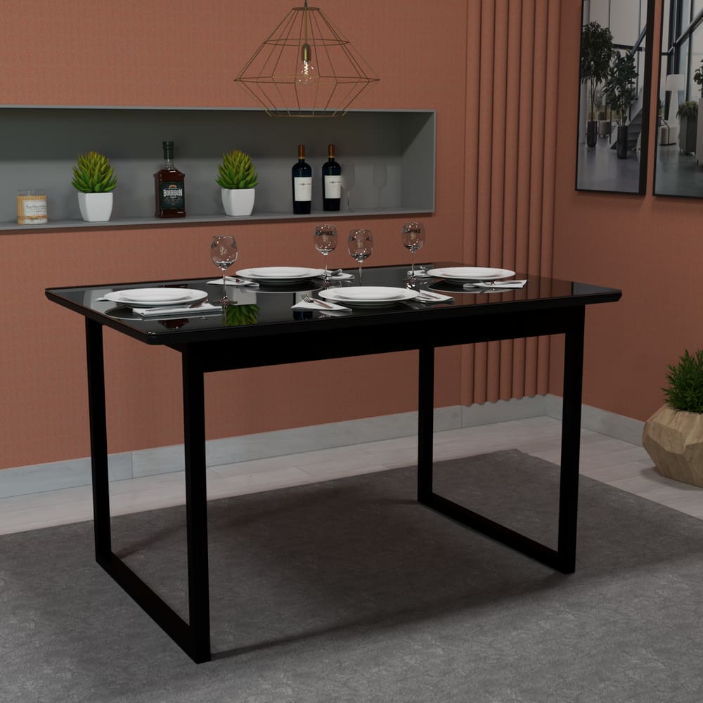 Mesa De Jantar Estilo Industrial Luxo Pés de Ferro Tampo em MDF 160x80cm Para Sala E Cozinha Área Gourmet