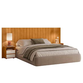 Cabeceira de Cama Extensível com Mesa de Cabeceira MDF Fiori