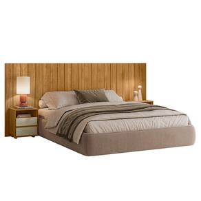 Cabeceira de Cama Extensível com Mesa de Cabeceira MDF Fiori