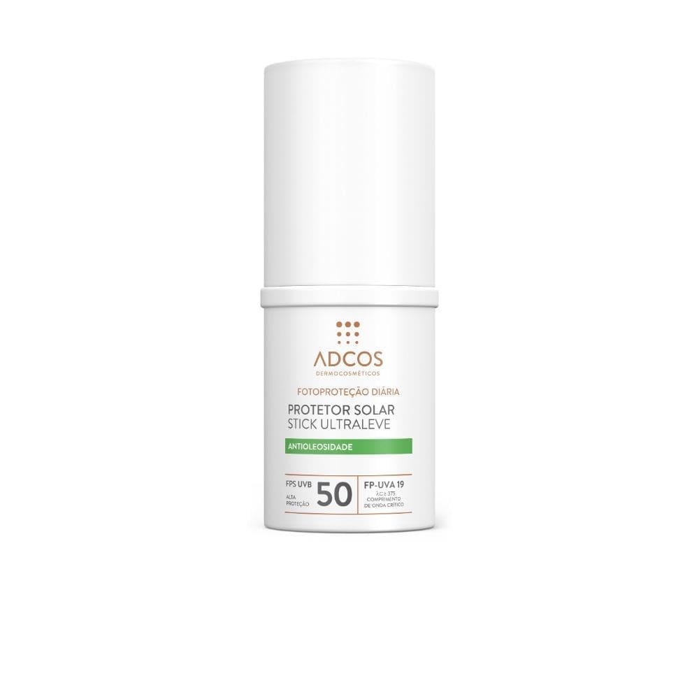 Protetor Solar Adcos Stick Ultraleve FPS 50 Antioleosidade Incolor 15g