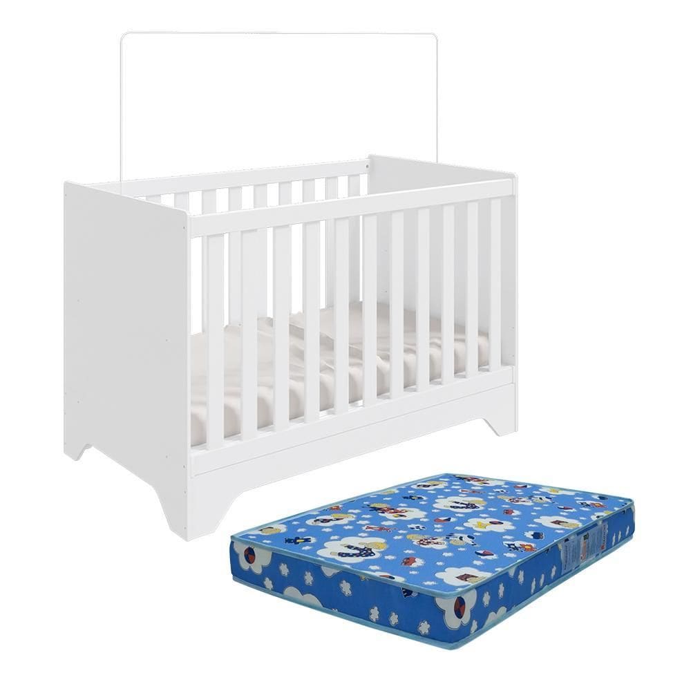 Berço Americano Popy Retrô 3 em 1 com Colchão Baby Physical - Móveis Peroba