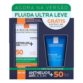 Protetor Solar Anthelios Airlicium+ Fluido Antioleosidade FPS 50 40g e Ganhe Gel de Limpeza Effaclar Concentrado 50g