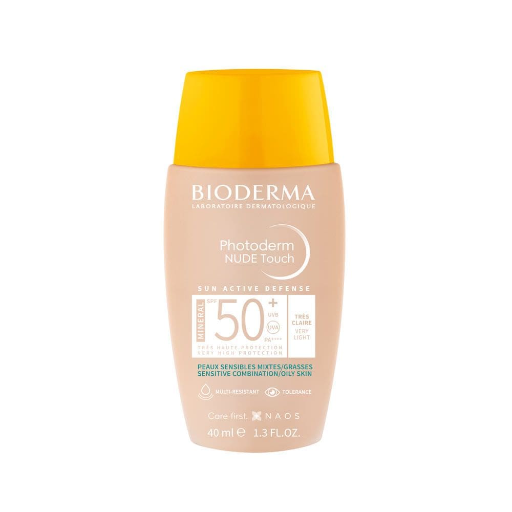 Bioderma Photoderm Nude Touch Mineral Protetor Solar FPS 50+ Cor 1.0 Cobertura Natural e Iluminada 40ml