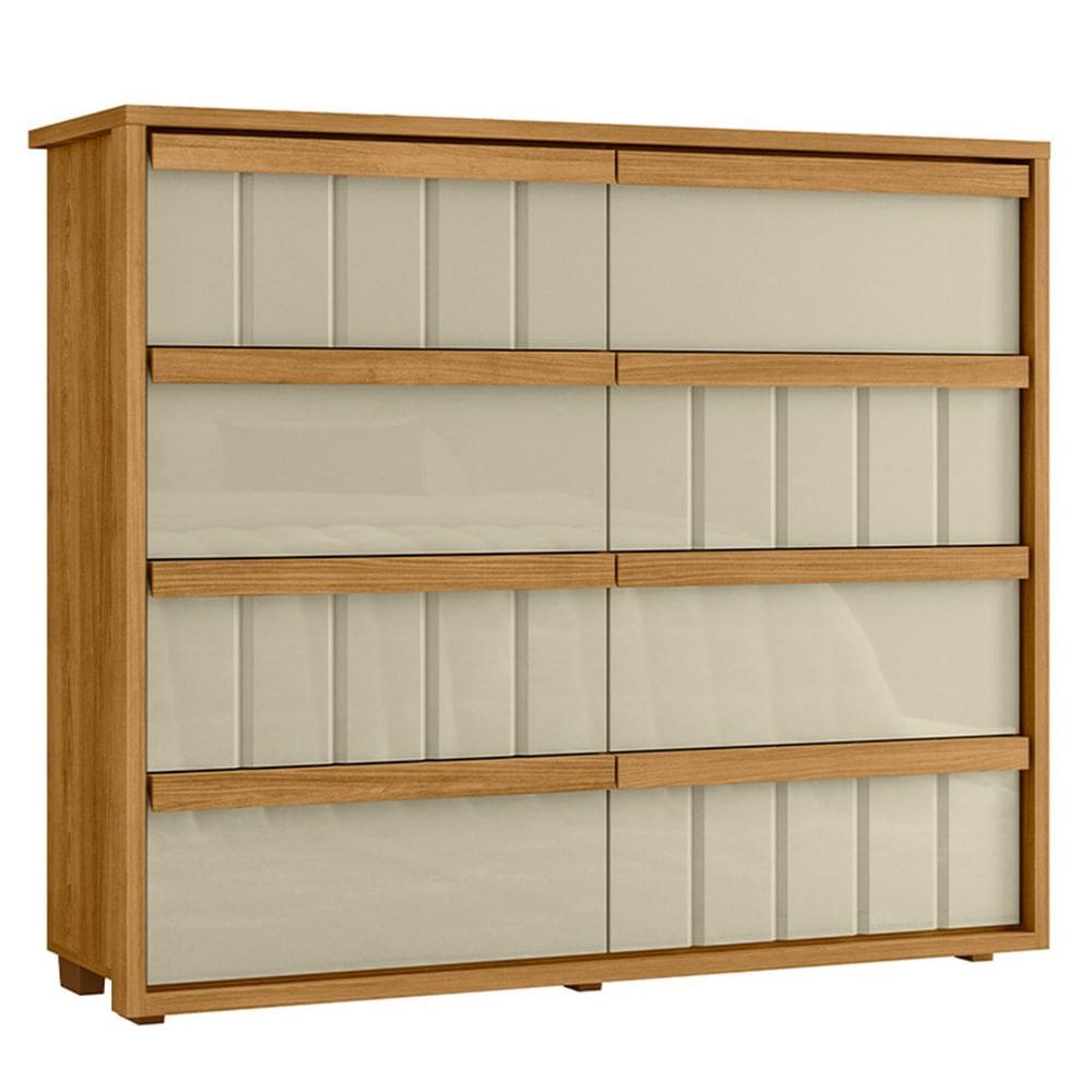 Cômoda Grande 8 Gavetas 100% MDF Ripada Talita