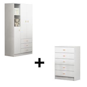Conjunto Guarda Roupa + Comoda Ditália BB-322+BB-120 Br cozy