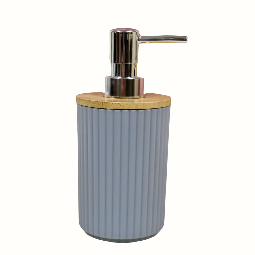 Porta Sabonete Liquido de Bancada Para Banheiro 16x7cm Cinza Rio Home