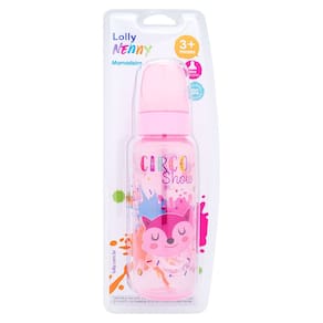 Mamadeira Lolly Nenny Circo Show Bico de Silicone 3+ Meses Rosa 240ml