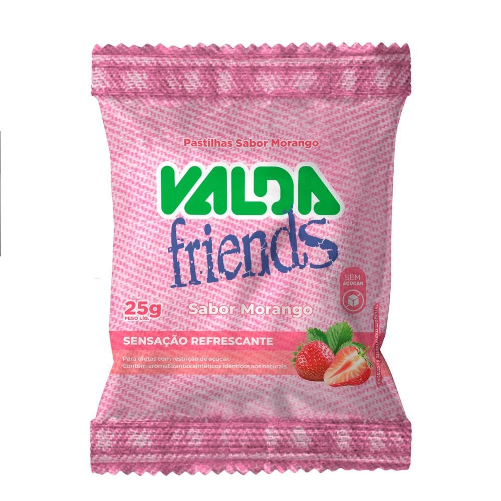 Pastilhas Valda Friends Sabor Morango 25g