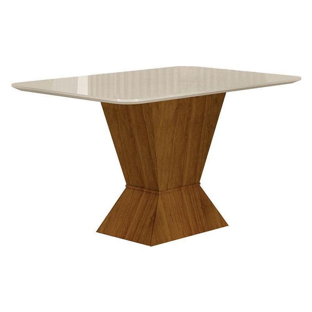 Mesa De Jantar Larissa 120x80 Freijó Off White - Leifer Móveis