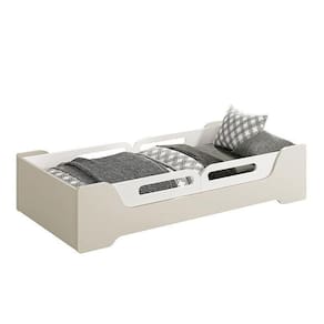 Cama Evolutiva Zaki Areia Fosco, 2 Kits Proteção Lateral Usinada E Colchão D20 - Reller Móveis Areia Fosco