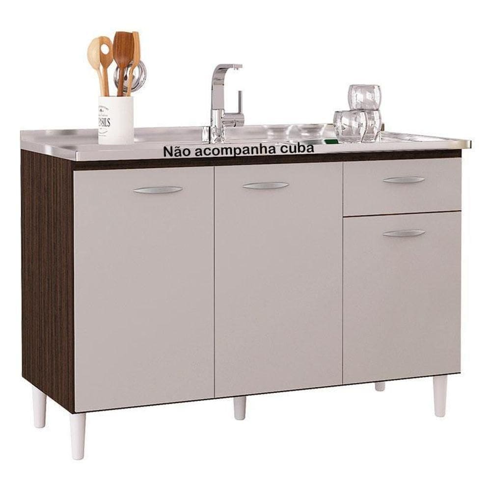 Balcão De Pia 120 Cm Chocolate Off White – Poquema